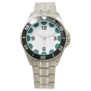 Color Crescent - Teal Green on White Watch