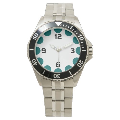 Color Crescent _ Teal Green on White Watch