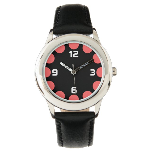 Color Crescent - Tropical Pink on Black Watch (Front)