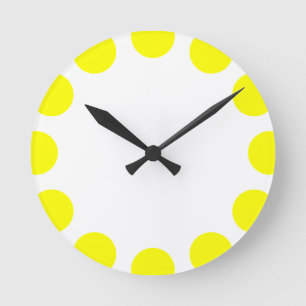 Color Crescent - Yellow and White Round Clock