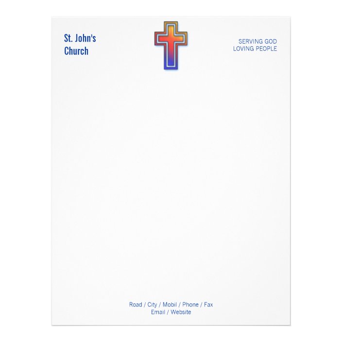 Color Cross Symbol | Christian Church Letterhead | Zazzle.com