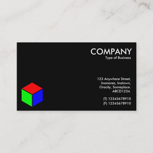 Color Cube - Black Business Card (Front)