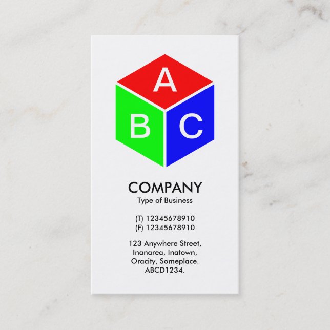 Color Cube - Initials Business Card (Front)
