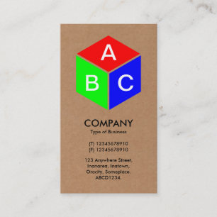 Color Cube - Initials - Cardboard Business Card