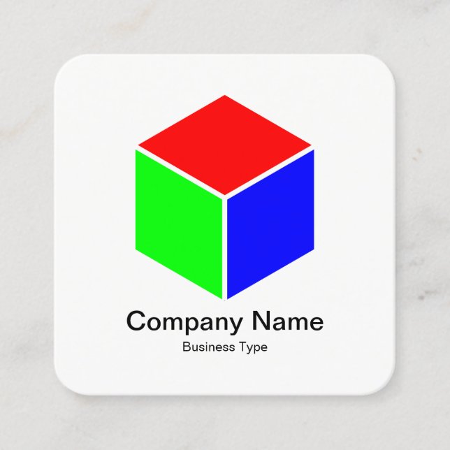 Color Cube Square Business Card (Front)