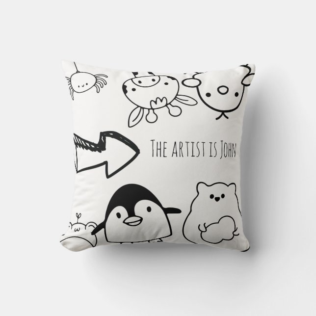 Color & Cuddle Animal Pillow (Front)