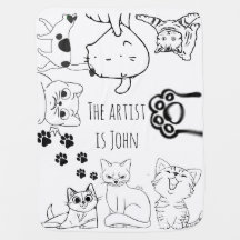 Color & Cuddle Cat Blanket