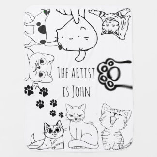 Color & Cuddle Cat Blanket