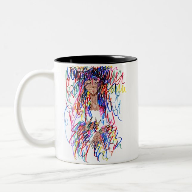 Color Curls Two-Tone Coffee Mug (Left)