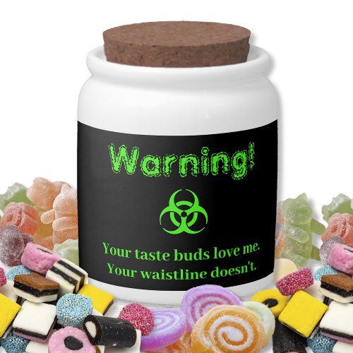 Color Customizable Green Biohazard Diet Friendly Candy Jar