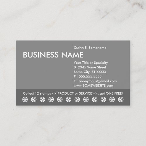 color customizable loyalty card with logo