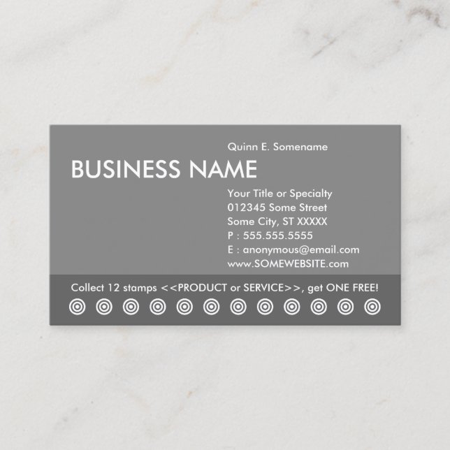 color customizable loyalty card with logo (Front)