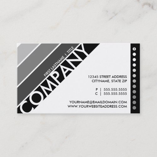 color customizable punchcard business card
