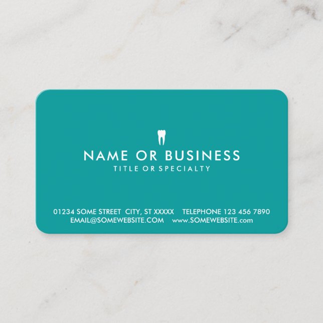 Color Customizable Simple Dentistry Business Card (Front)