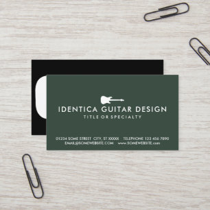 Color Customizable Simple Electric Guitar Business Card