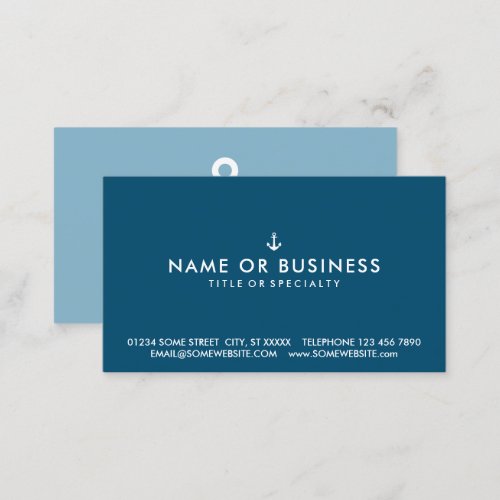 Color Customizable Simple Ship Anchor Business Car Business Card