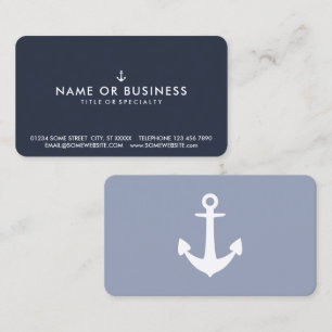 Color Customizable Simple Ship Anchor Business Card