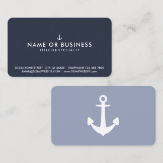Color Customizable Simple Ship Anchor Business Card