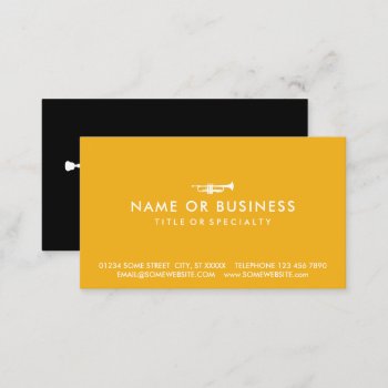 Color Customizable Simple Trumpet Business Card by identica at Zazzle