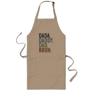 color DADA DADDY DAD BRUH FATHER'S DAY BBQ Long Apron