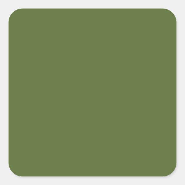 color dark olive green square sticker (Front)