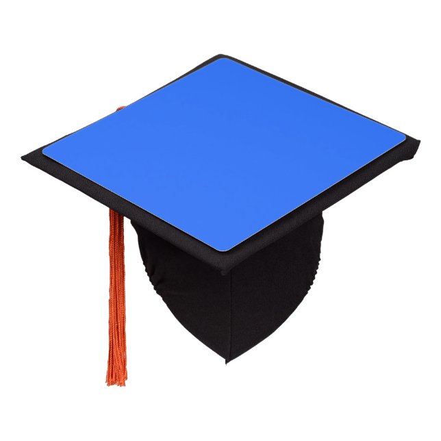 color deep electric blue graduation cap topper (Angled)