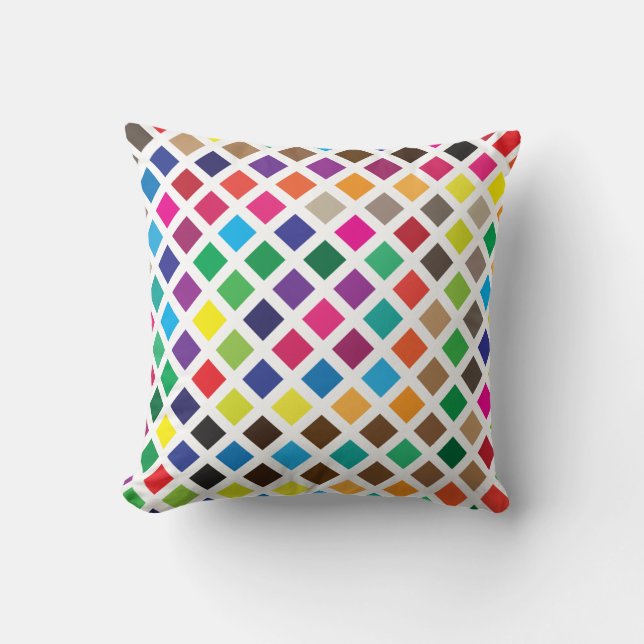 color diamond tile shapes throw pillow (Front)
