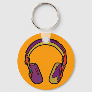 color dj headphone keychain