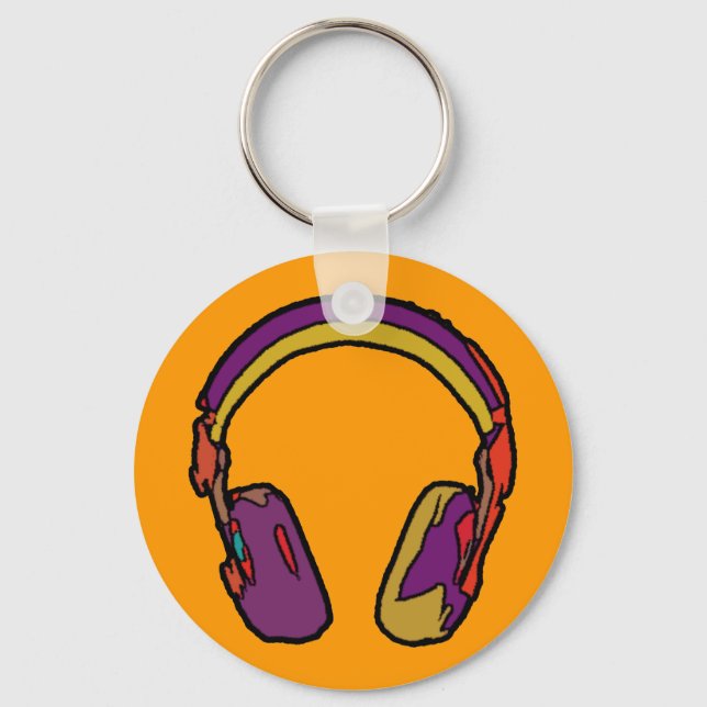 color dj headphone keychain (Front)