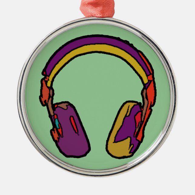 color dj headphone metal ornament (Front)