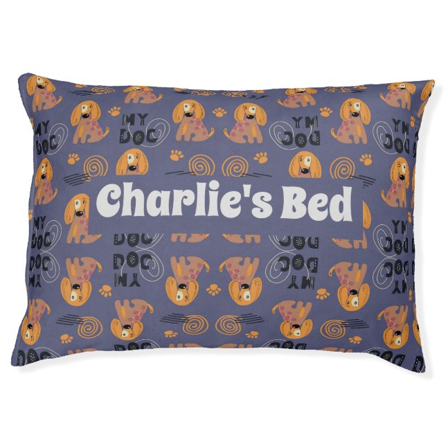 Color dog pattern customized pet bed (Front)