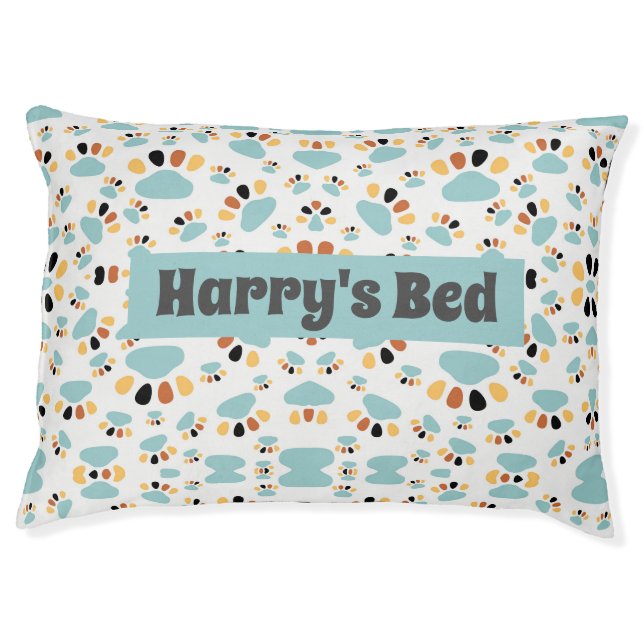 Color dog pattern customized pet bed (Front)