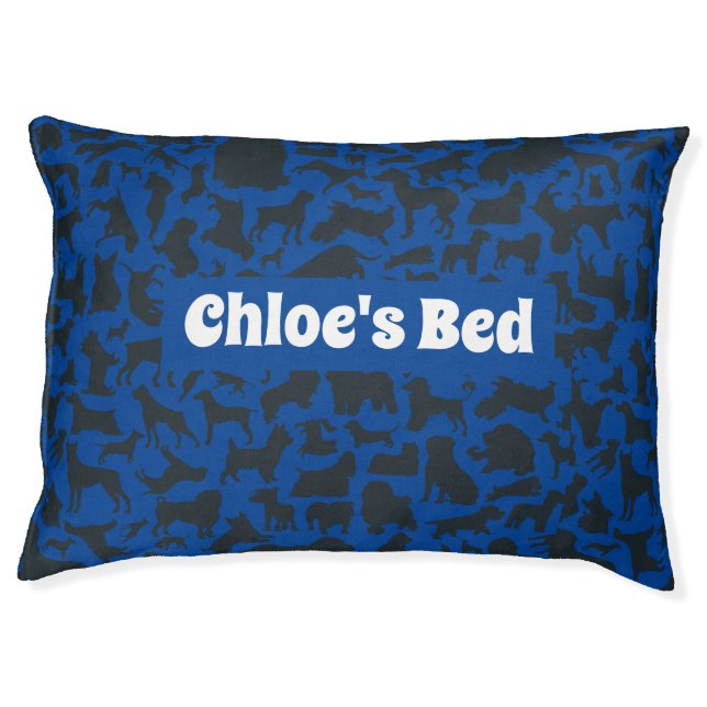 Color dog silhouette customized pet bed (Front)