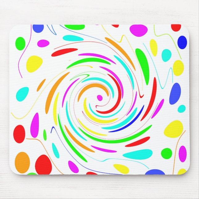Color Dot Swirl Mousepad (Front)