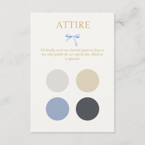 Color Dot Wedding Attire Dress Code Enclosure Card