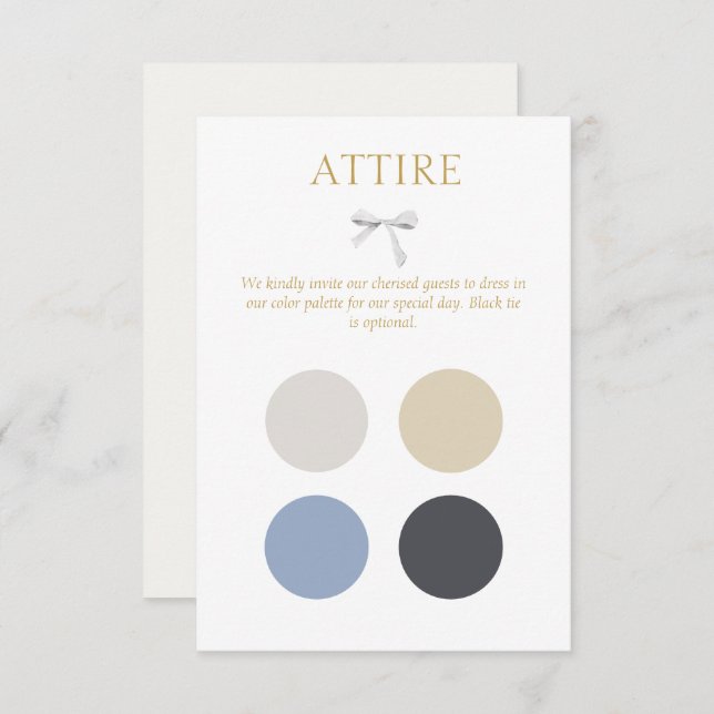 Color Dot Wedding Attire Dress Code Enclosure Card (Front/Back)