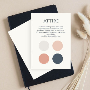 Color Dot Wedding Attire Dress Code Enclosure Card