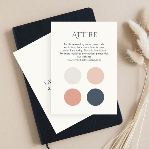 Color Dot Wedding Attire Dress Code Enclosure Card