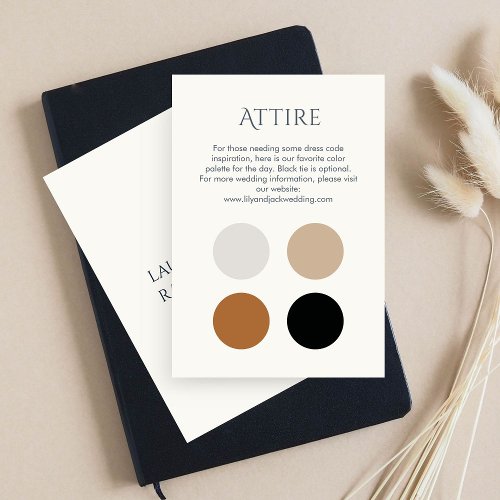 Color Dot Wedding Attire Dress Code Enclosure Card