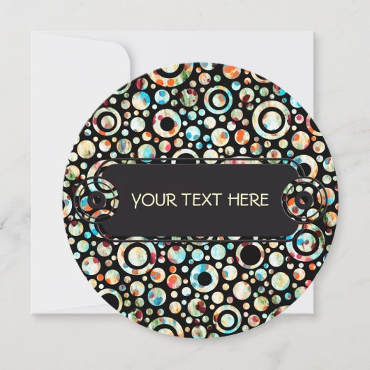 Color Dots & Circle Pattern + your text & backgr. (Front)