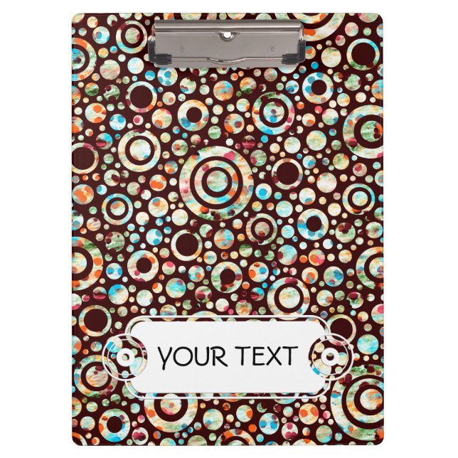 Color Dots & Circle Pattern + your text & backgr. Clipboard (Front)