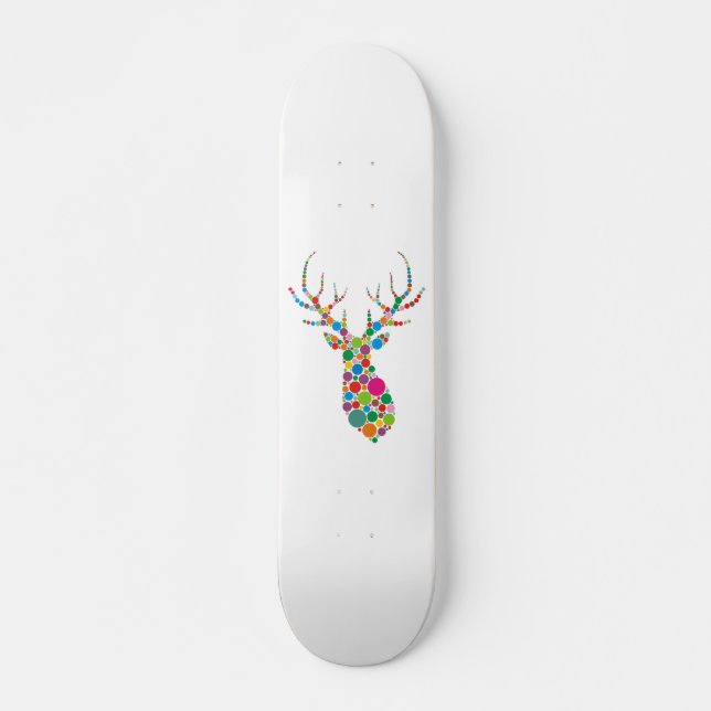 Color Dots Deer Skateboard (Front)