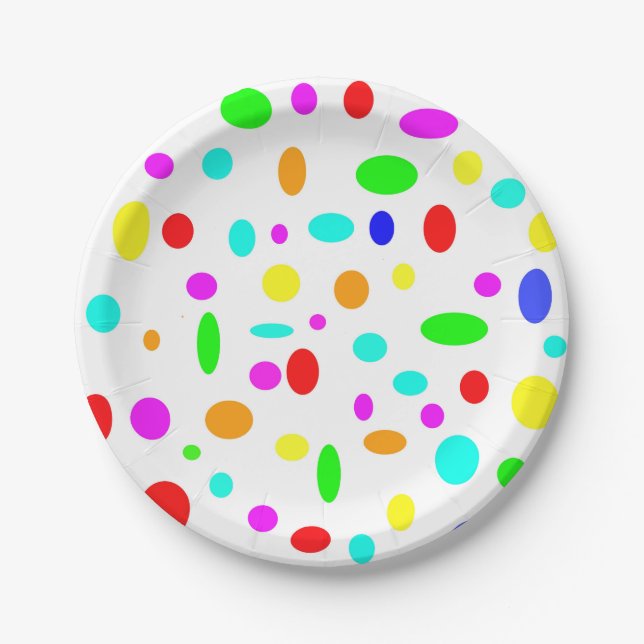 Color Dots Paper Plate (Front)