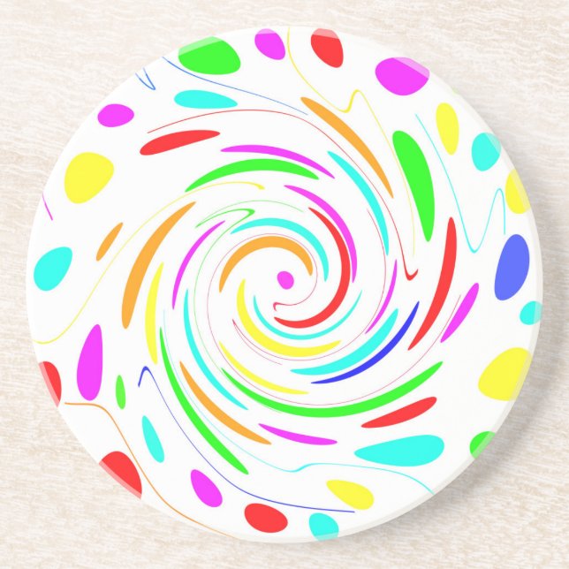 Color Dots Swirl Coaster (Front)