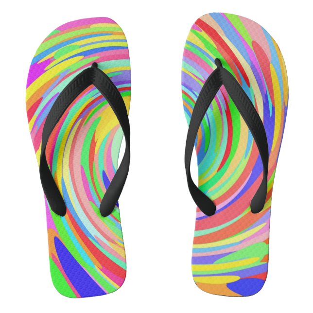 Color Dots Swirl Flip Flops (Footbed)