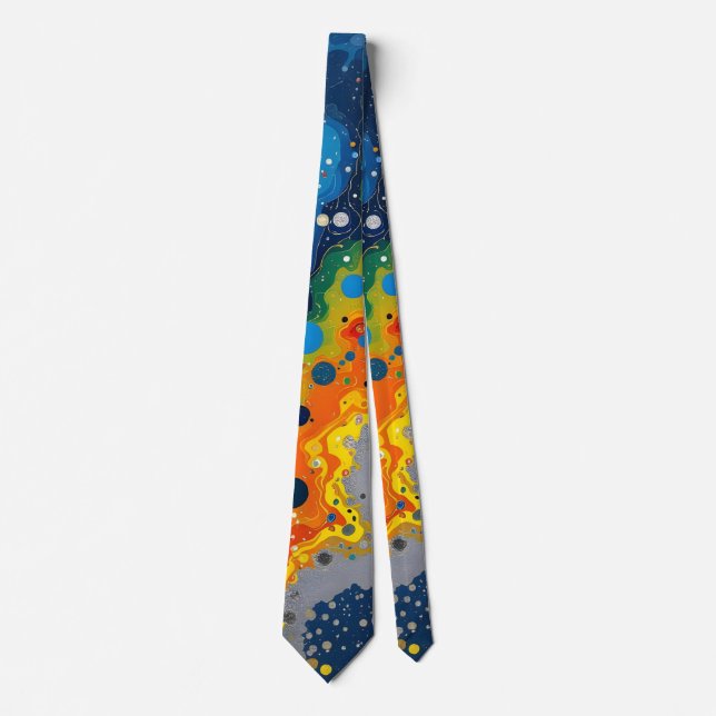 Color Drops Men's Necktie (Front)