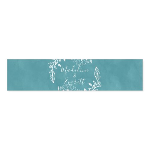 Color Editable Background Floral Wedding Monogram Napkin Bands