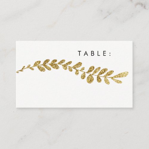 Color Editable Faux Gold Leaf Wedding Place Card