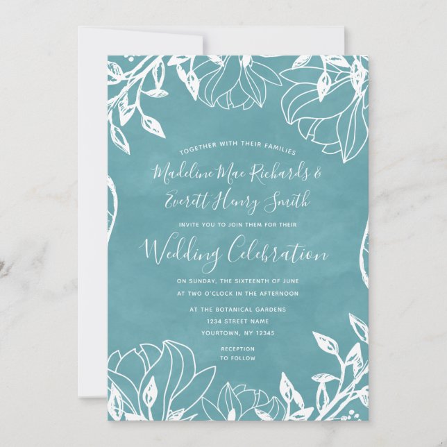 Color Editable Floral Spring Wedding Invitation (Front)