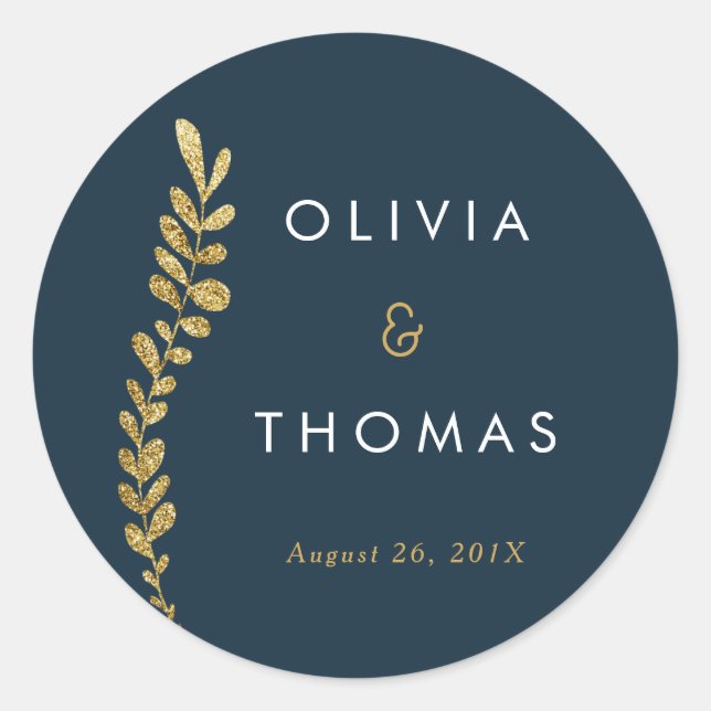 Color Editable Gold Leaf Sticker, Favor Sticker (Front)